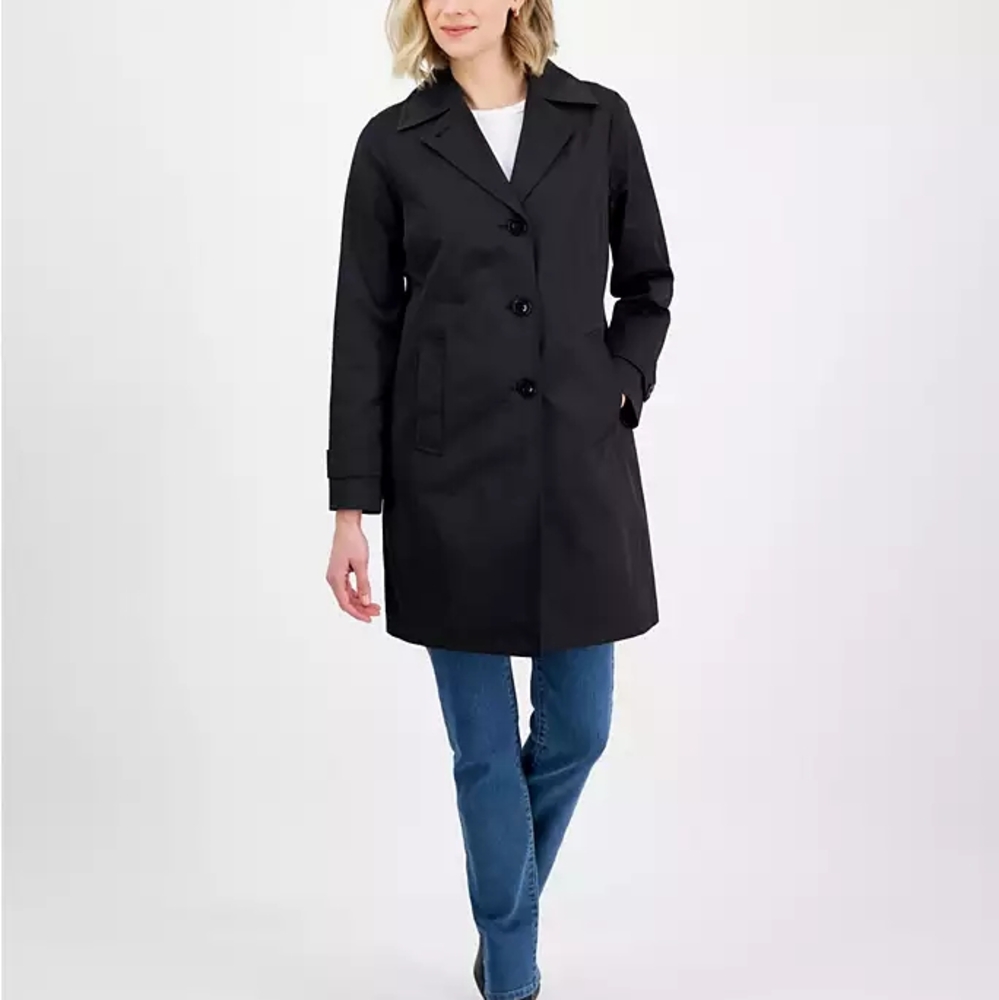 Michael Kors Black Trench Coat Timeless Tailored Wool